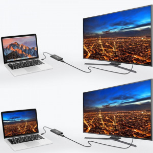 Видео адаптер CHOETECH USB Type C (Thunderbolt 3 40Gbps) към 2x DisplayPort 4K, 60Hz, (HUB-D03) черен - Img 5