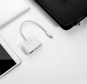 Видео адаптер UGREEN mini DisplayPort към HDMI / VGA 4K, 30Hz, Full HD 1080p (MD108 10439) черен - Img 12