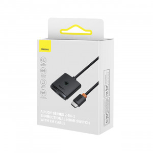 Видео сплитер BASEUS AiRJoy 2in1 4K 60Hz двупосочен HDMI с включен кабел 1m черен - Img 6
