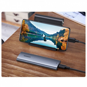 Външна адаптерна кутия Ugreen за M.2 B-Key SATA 3.0 5Gbps + кабел USB Type C (CM400) сива - Img 10