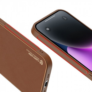 Гръб от еко кожа DUX DUCIS Yolo - iPhone 14 кафяв - Img 8