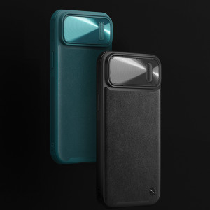 Гръб от естествена кожа с подвижно покритие за камерата NILLKIN CamShield Leather S - iPhone 14 Pro черен - Img 7