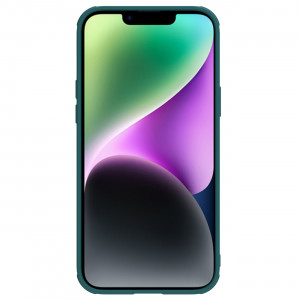 Гръб от естествена кожа с подвижно покритие за камерата NILLKIN CamShield Leather S - iPhone 14 Plus зелен - Img 2