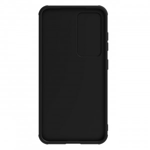 Гръб от естествена кожа с подвижно покритие за камерата NILLKIN CamShield Leather S - Samsung Galaxy S23+ черен - Img 7