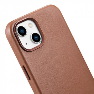 Гръб от естествена кожа iCARER Leather MagSafe - iPhone 14 кафяв - Img 9