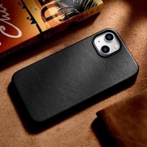 Гръб от естествена кожа iCARER Leather MagSafe - iPhone 14 черен - Img 16