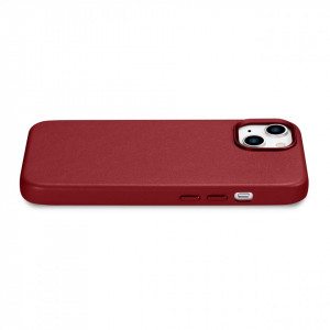 Гръб от естествена кожа iCARER Leather MagSafe - iPhone 14 Plus червен - Img 10