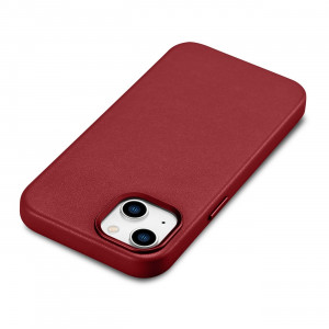 Гръб от естествена кожа iCARER Leather MagSafe - iPhone 14 Plus червен - Img 11