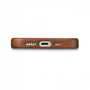 Гръб от естествена кожа iCARER Leather Oil Wax Premium MagSafe - iPhone 14 Plus кафяв - Img 10