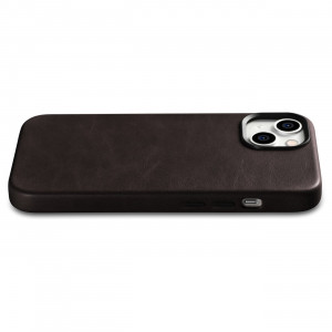 Гръб от естествена кожа iCARER Leather Oil Wax Premium MagSafe - iPhone 14 Plus кафяв - Img 11