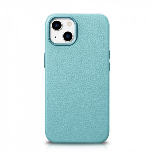 Гръб от естествена кожа iCARER Litchi Premium MagSafe - iPhone 14 Plus зелен - Img 1