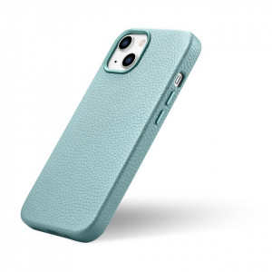 Гръб от естествена кожа iCARER Litchi Premium MagSafe - iPhone 14 Plus зелен - Img 9