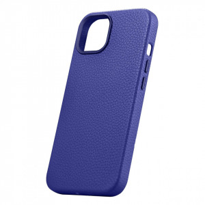 Гръб от естествена кожа iCARER Litchi Premium MagSafe - iPhone 14 тъмносин - Img 7