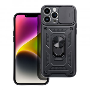 Гръб със стойка и подвижно покритие за камерата Slide Armor - iPhone 14 Pro Max черен - Img 3