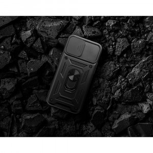 Гръб със стойка и подвижно покритие за камерата Slide Armor - iPhone 14 Pro Max черен - Img 8
