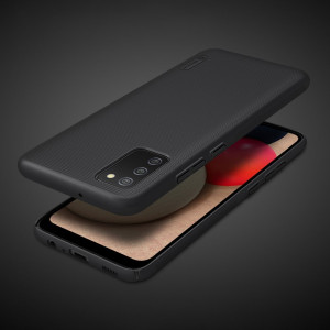 Гръб със стойка NILLKIN Super Frosted Shield - Samsung Galaxy A02s / M02s черен - Img 13