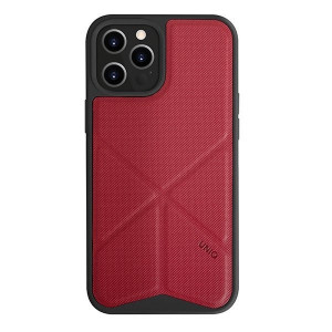 Гръб със стойка UNIQ Transforma - iPhone 12 / 12 Pro червен - Img 1