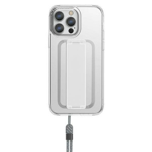 Гръб с лентов държач и каишка UNIQ Heldro с антимикробно покритие - iPhone 13 Pro Max прозрачен - Img 2