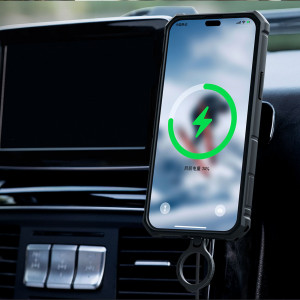 Гръб с подвижно покритие за камерата и ринг държач NILLKIN CamShield Armor Pro MagSafe - iPhone 14 Pro син - Img 12