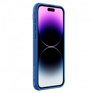 Гръб с подвижно покритие за камерата NILLKIN CamShield Pro с вграден магнит - iPhone 15 Pro Max син - Img 4