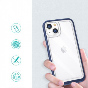 Гръб Clear 3в1 с гел рамка - iPhone 13 mini син - Img 2