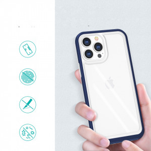 Гръб Clear 3в1 с гел рамка - iPhone 13 Pro син - Img 2