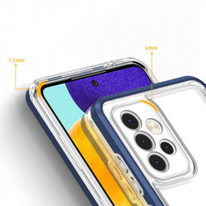 Гръб Clear 3в1 с гел рамка - Samsung Galaxy A33 5G син - Img 4