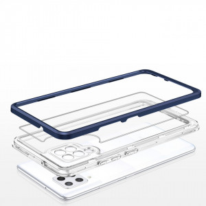 Гръб Clear 3в1 с гел рамка - Samsung Galaxy A42 5G син - Img 5
