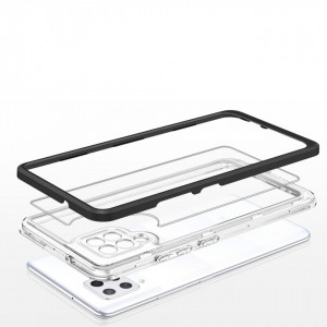 Гръб Clear 3в1 с гел рамка - Samsung Galaxy A42 5G черен - Img 5