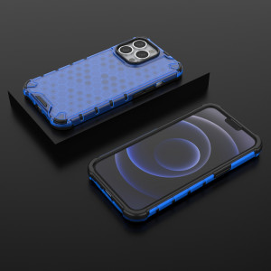 Гръб Honeycomb Armor със силиконов бъмпер - iPhone 13 Pro син - Img 13