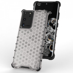 Гръб Honeycomb Armor със силиконов бъмпер - Samsung Galaxy S22 Ultra прозрачен - Img 7