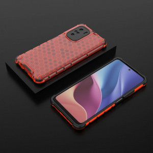 Гръб Honeycomb Armor със силиконов бъмпер - Xiaomi Mi 11i / Mi 11X / Poco F3 / Redmi K40 / K40 Pro / K40 Pro Plus червен - Img 6
