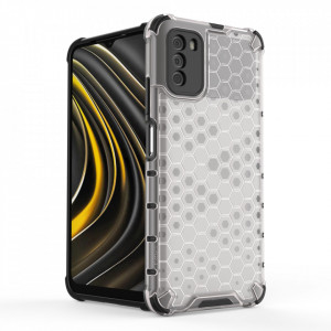 Гръб Honeycomb Armor със силиконов бъмпер - Xiaomi Poco M3 прозрачен - Img 2
