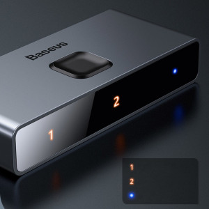 Двупосочен суич BASEUS HDMI към 2x HDMI 4K / 30 Hz (CAHUB-BC0G) сив - Img 10