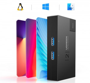 Двупосочен суич UGREEN USB Type A 3.0 към USB Type A (CM618) черен - Img 3