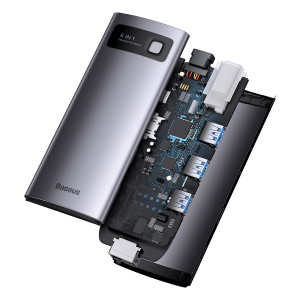 Докинг станция BASEUS StarJoy 6в1 USB Type C към 3x USB Type A / HDMI / RJ45 / USB Type C Power Delivery сива - Img 11
