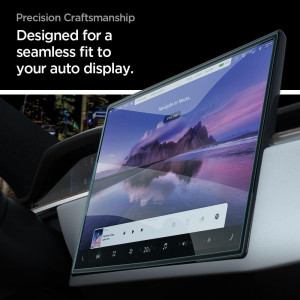 Закален стъклен протектор с инструмент за поставяне SPIGEN Glas FC Ez Fit - Tesla Model X 2022 / Model S 2021 черен - Img 12