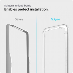 Закален стъклен протектор SPIGEN Align Master FC с инструмент за поставяне - Samsung Galaxy M53 с черна рамка - Img 8