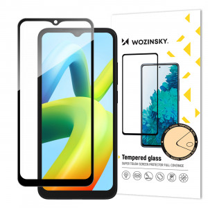 Закален стъклен протетор 9H с пълно покритие WOZINSKY - Xiaomi Redmi A1 / A1+ / A2 / A2+ с черна рамка - Img 1