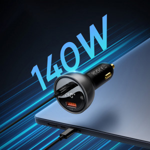 Зарядно за кола BASEUS 140W USB Type A / USB Type C PD 3.1 черно + кабел USB Type C BASEUS Superior Series 240W 5A 1m черен (CGZX070001) - Img 12