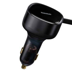 Зарядно за кола BASEUS Enjoyment 2в1 33W 2x USB Type C черно - Img 2