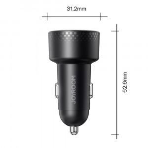 Зарядно за кола JOYROOM 70W 2x USB Type C с LED диспелй (JR-CCD02) черно - Img 9