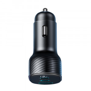 Зарядно за кола JOYROOM JR-CCD04 30W USB Type A / 2x USB Type C с LED дисплей черно - Img 7