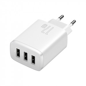 Зарядно за стена BASEUS 17W 3x USB Type A EU бяло - Img 2