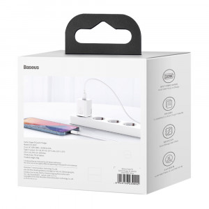 Зарядно за стена BASEUS Super Si 1C 20W USB Type C PD (CCSUP-B02) бяло - Img 6