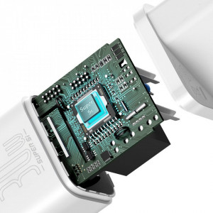 Зарядно за стена BASEUS Super Si 1C 30W USB Type C PD QC (CCSUP-J02) бяло - Img 8