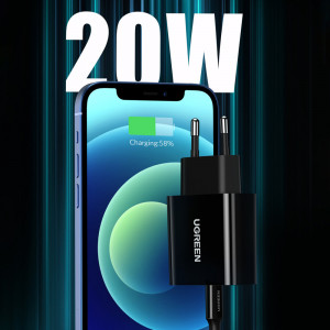 Зарядно за стена UGREEN 20W USB Type C PD (10191) черно - Img 6