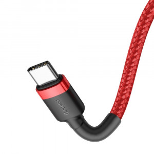 Кабел за зареждане и данни с оплетка BASEUS Cafule USB Type C към USB Type C Power Delivery 2.0 60W 20V 3A с бързо зареждане 3.0 1m червен (CATKLF-G09) - Img 3