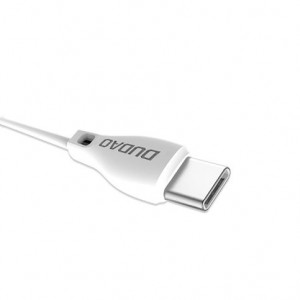 Кабел за зареждане и данни с оплетка DUDAO USB Type A към USB Type C 2.1A 2m (L4T) бял - Img 2