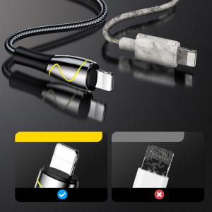 Кабел за зареждане и данни с оплетка JOYROOM Mermaid USB Type A към Lightning 2.4A 2m черен (S-2030K6) - Img 8